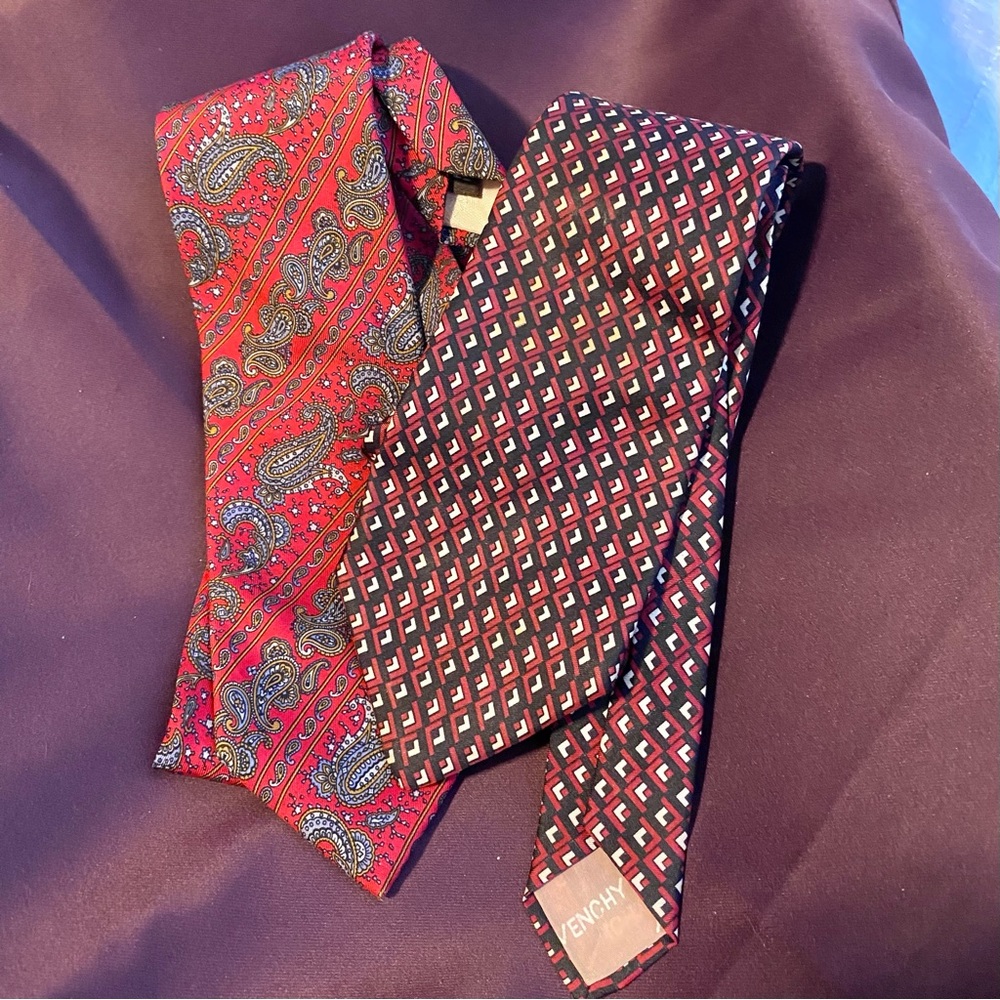 Two Silk Neckties | Givenchy Gentlemen Paris, Givenchy Monsieur | $185 each new
